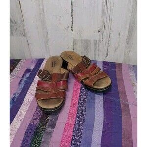 Clarks Collection Sandals Women's Size 7M Leather Multicolor Straps